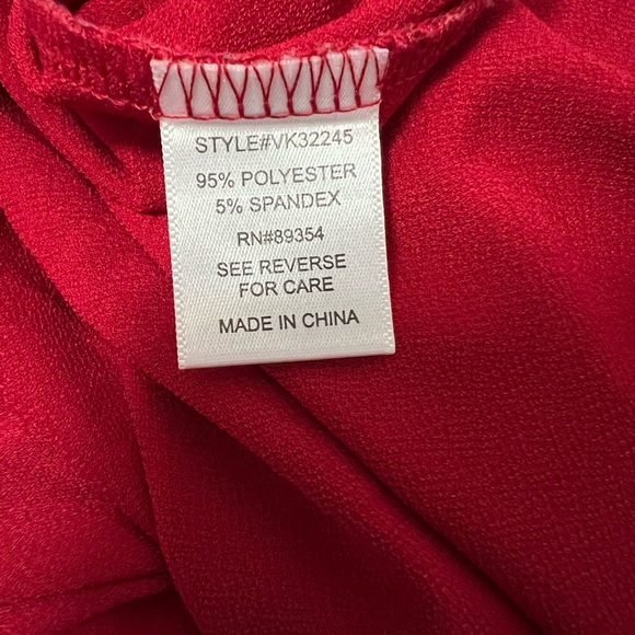 Adrienne Vittadini Deep Red Short Sleeve Women's Top Size XL - Picture 3 of 4